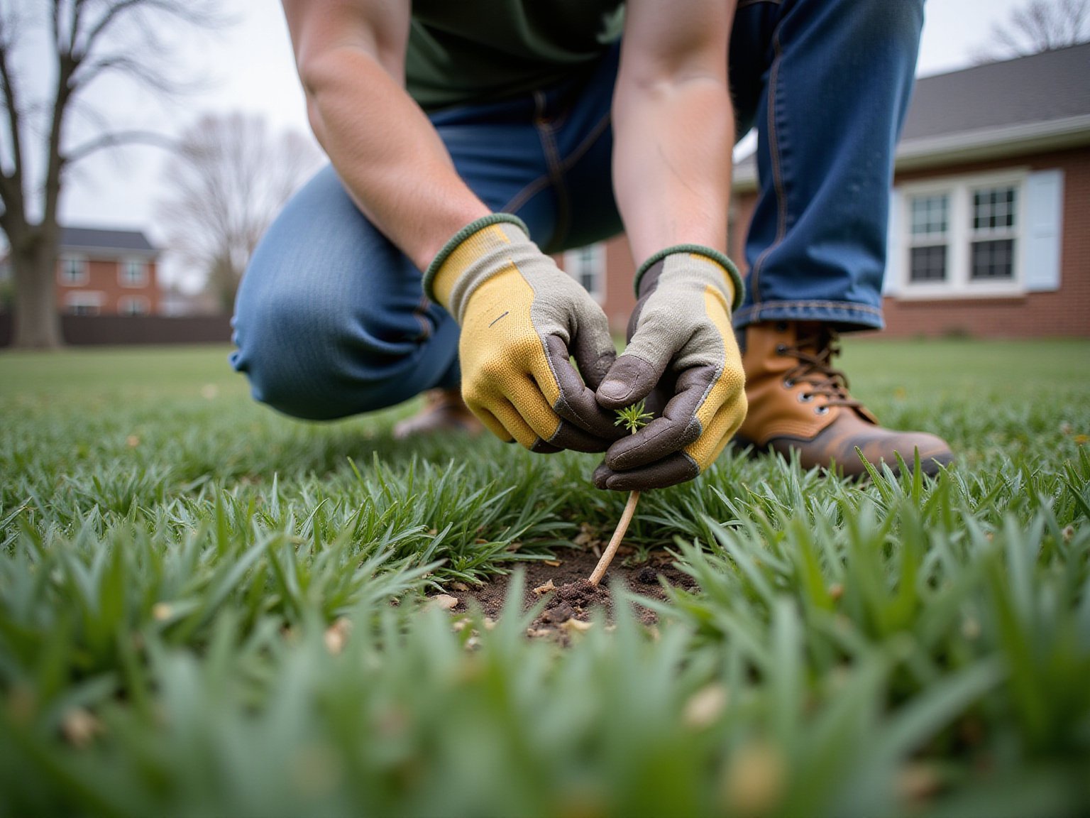 Close-up of weed-free grass showing healthy turf quality