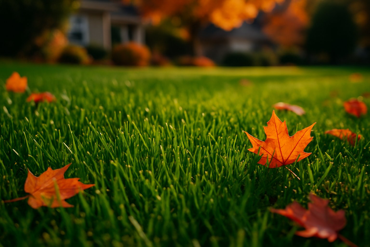 Detail view of What causes bumpy in grass technique on residential lawn