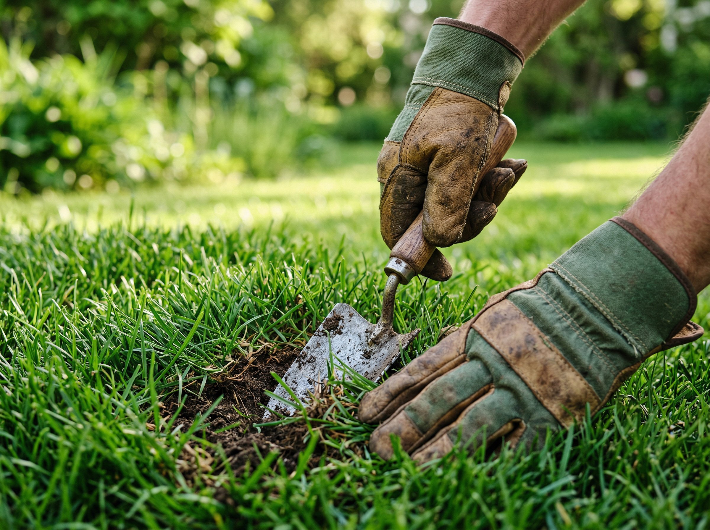 Crabgrass weed identified in lawn before treatment